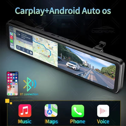K4 11.26 Inch Carplay & Android Auto 4K 2160P Wifi Dash Cam Rearview Mirror Car DVR GPS Navigation Video Recorder Dual Lens